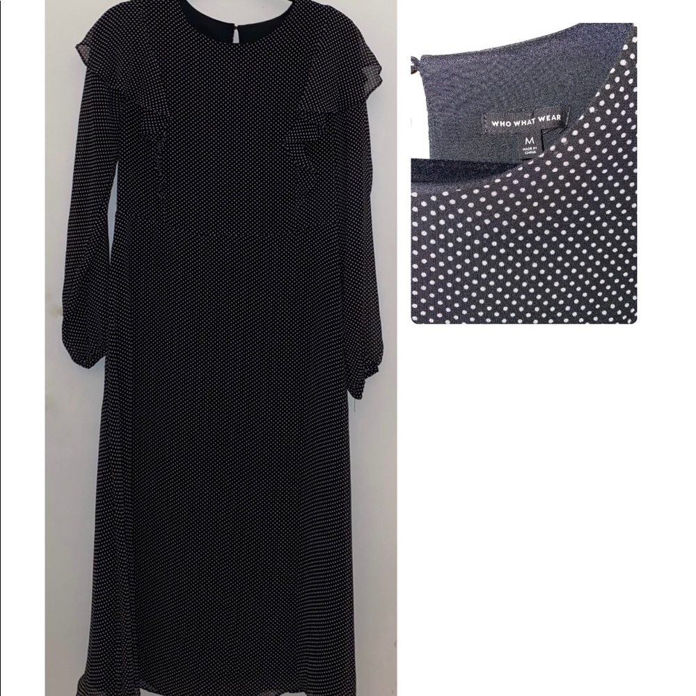Black and white polka dot midi dress from target